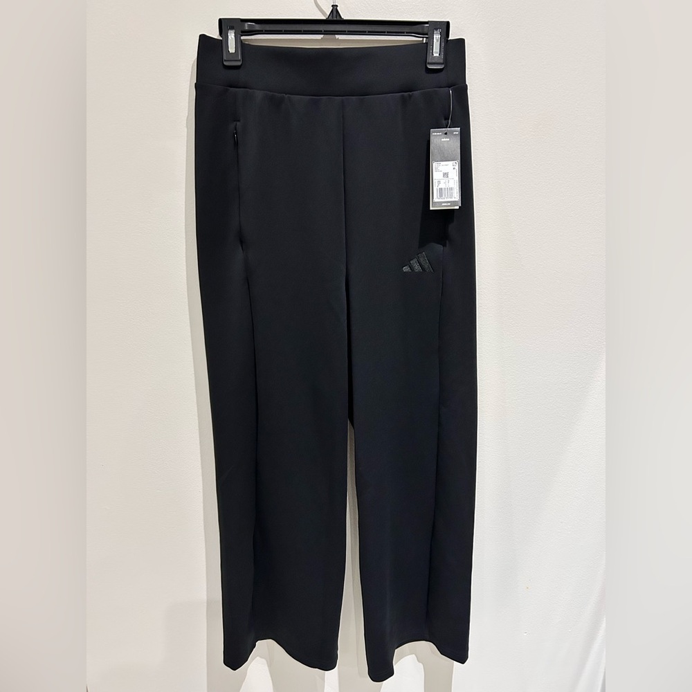 NWT adidas Black Wide-Leg Track Pants-Size S